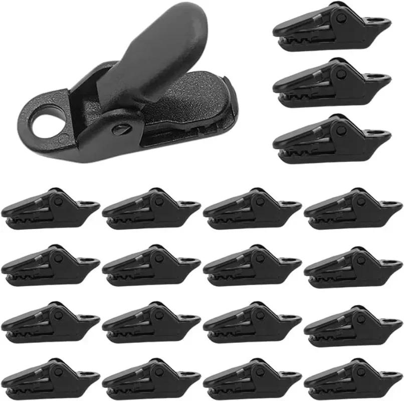 Awning Rope Clamp Tarpaulin Clip Tent Canopy Clip Buckle Reusable Tent Crocodile Awning Outdoor Camping Accessories tent clips camping tent accessories