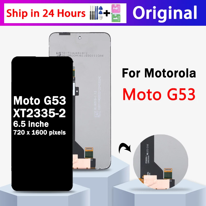 6.5 ''Originale Per Motorola Moto G53 Lcd Touch Panel Screen Digitizer Assembly Per Motorola G53 Lcd Xt2335-2 Display Frame