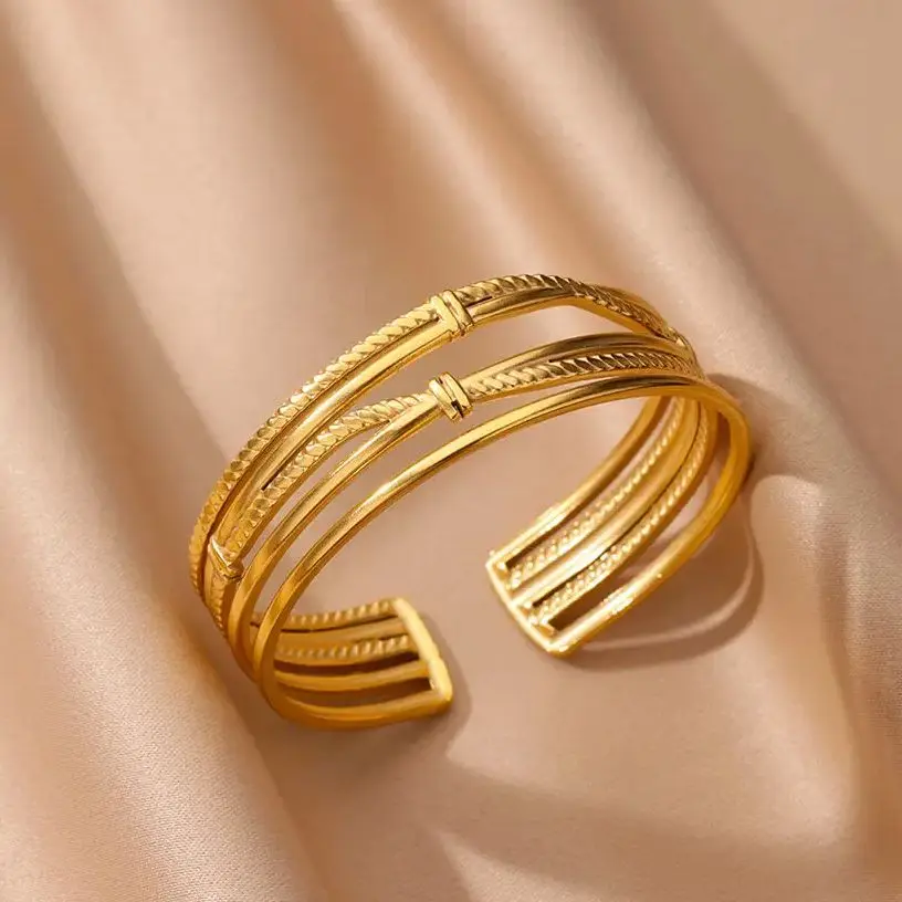 Bangles Women Stainless Steel Luxury Gold Color