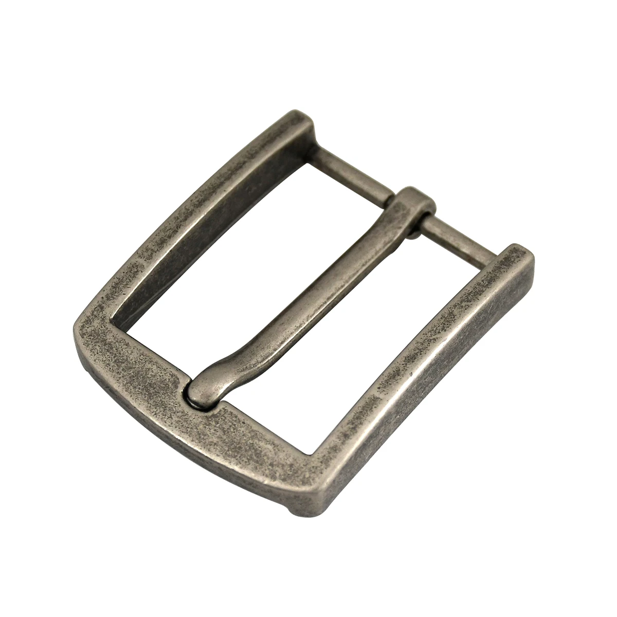 남성용 40mm 벨트 버클 1개, 합금 브러시드 핀 버클, 앤틱 실버 허리띠 벨트 부품 액세서리, 38mm 스트랩 호환