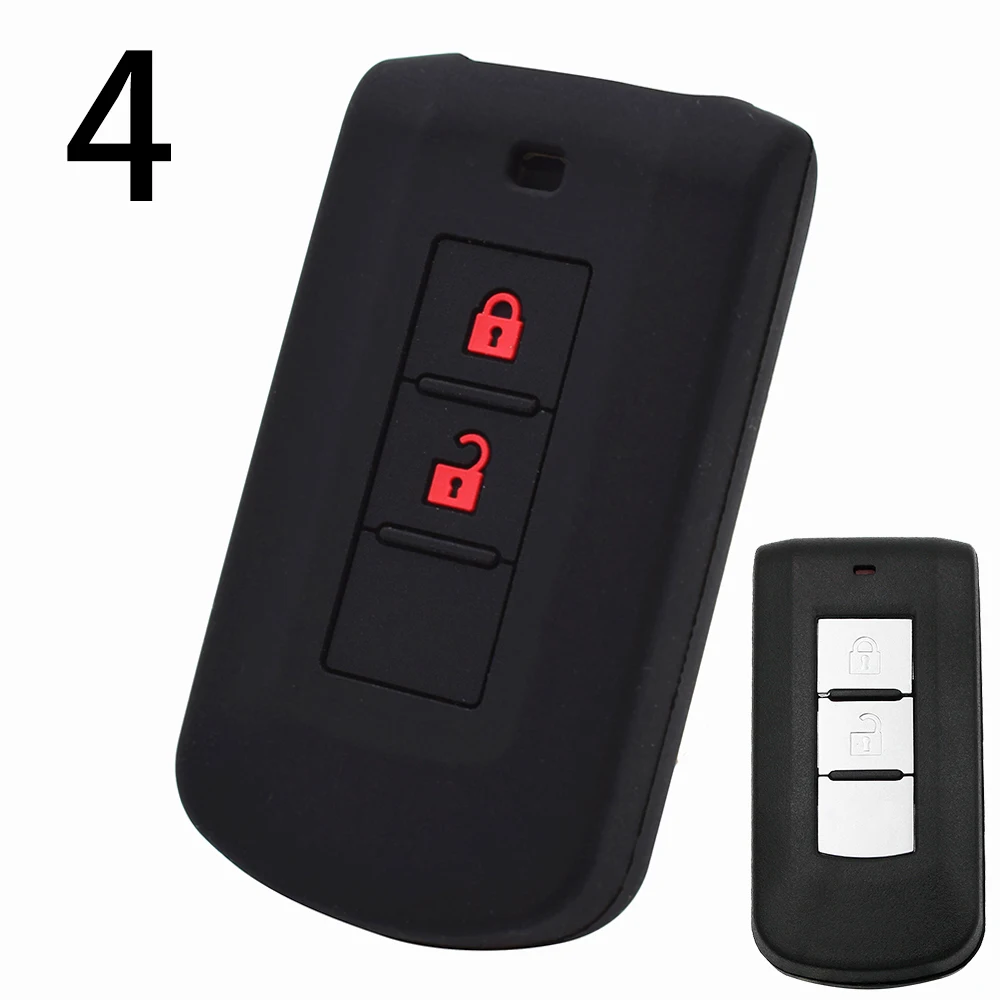 Silicone Remote Key Case for Mitsubishi L200 ASX Outlander Eclipse Pajero Lancer Colt Warrior Carisma Spacestar Mirage Montero