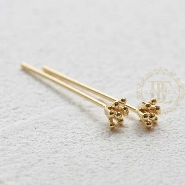 ソリッドブラスヘッドピン - フラワーヘッド 30mm (4758C