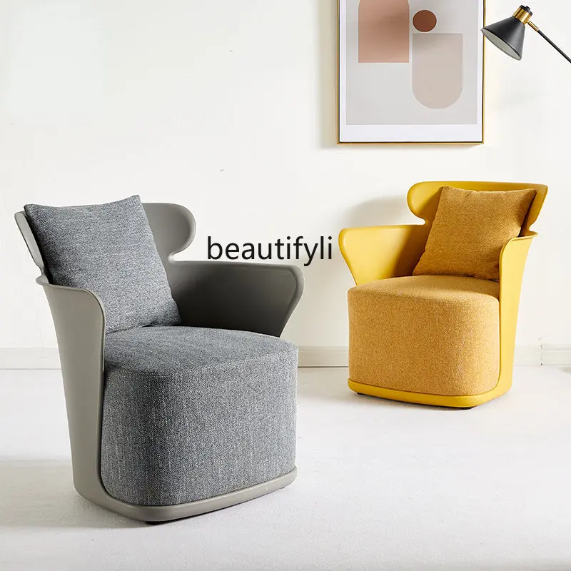 

yj Nordic Single-Seat Sofa Chair Fabric Leisure Backrest Modern Minimalist Bed & Breakfast Lazy Stool Conference Chair