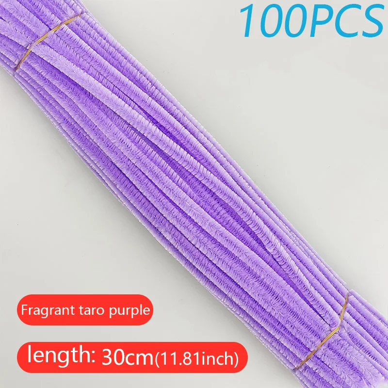 100PCS Vibrant DIY Twisted Wool Craft Sticks for Creative Art Projects