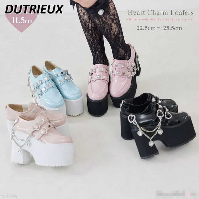 Japonský lolita styl drahokamu láska běžící pás platforma vysoký podpatky dobývat sladké roztomilá dámská all-matching kawaii pumps boty