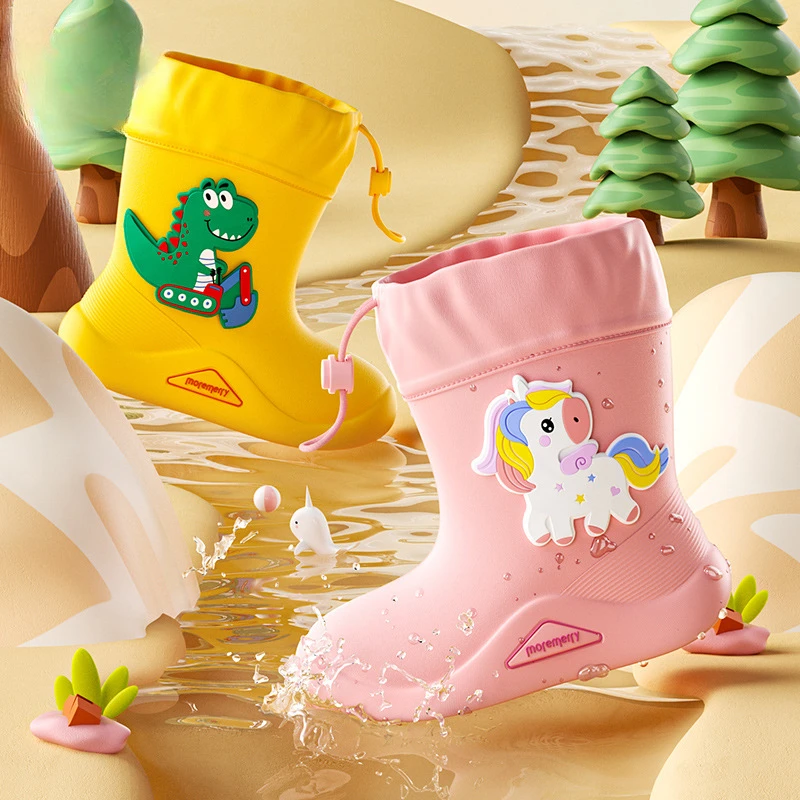 

Cartoon Little Yellow Duck Children's Rain Shoes Female EVA Waterproof and Anti Slip Rain Boots Cute