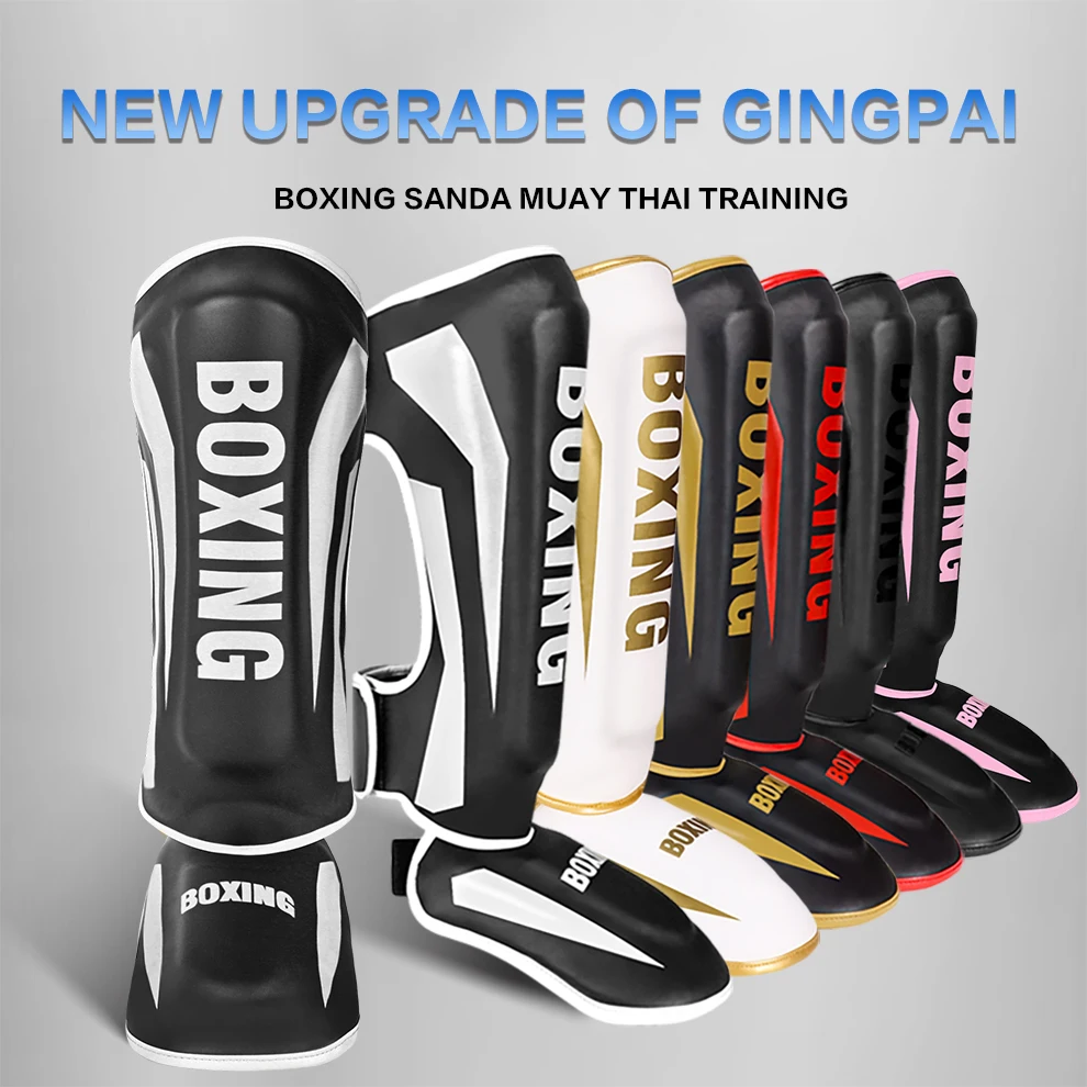 Professional combat leg protection adult boxing sanda calf one-piece shin instep protection children's combat training