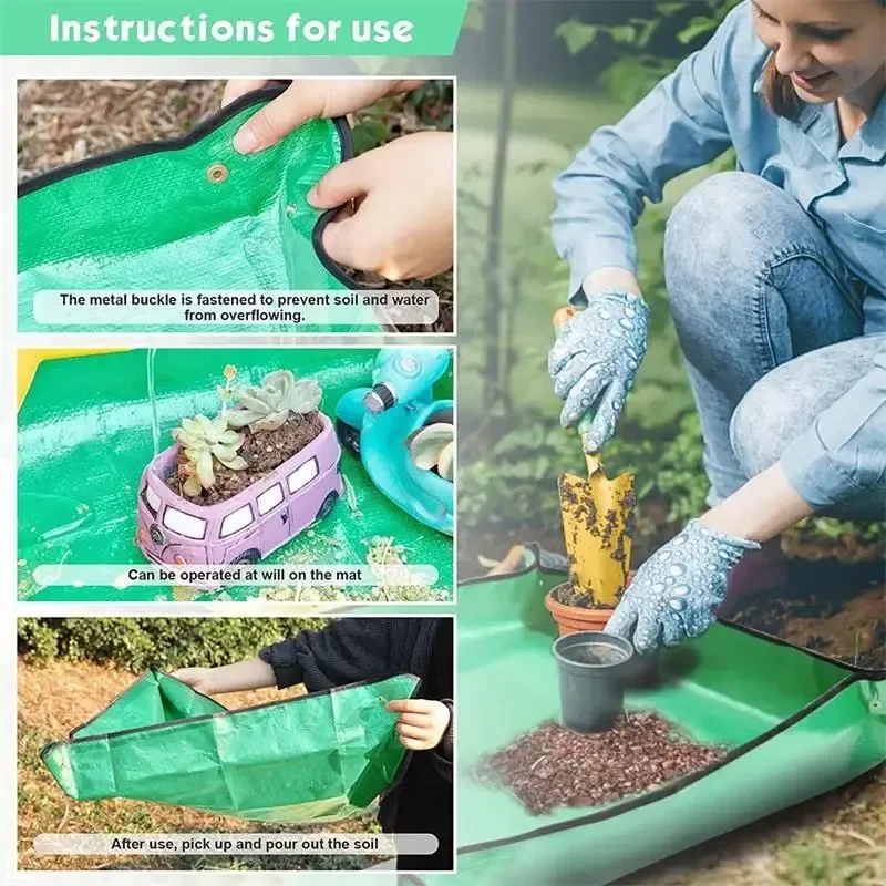 Flower Pots Transplanting Mats Gardening Planting Mat PE Plant Repotting Mat Foldable Waterproof Gardening Potting Pad planting mat