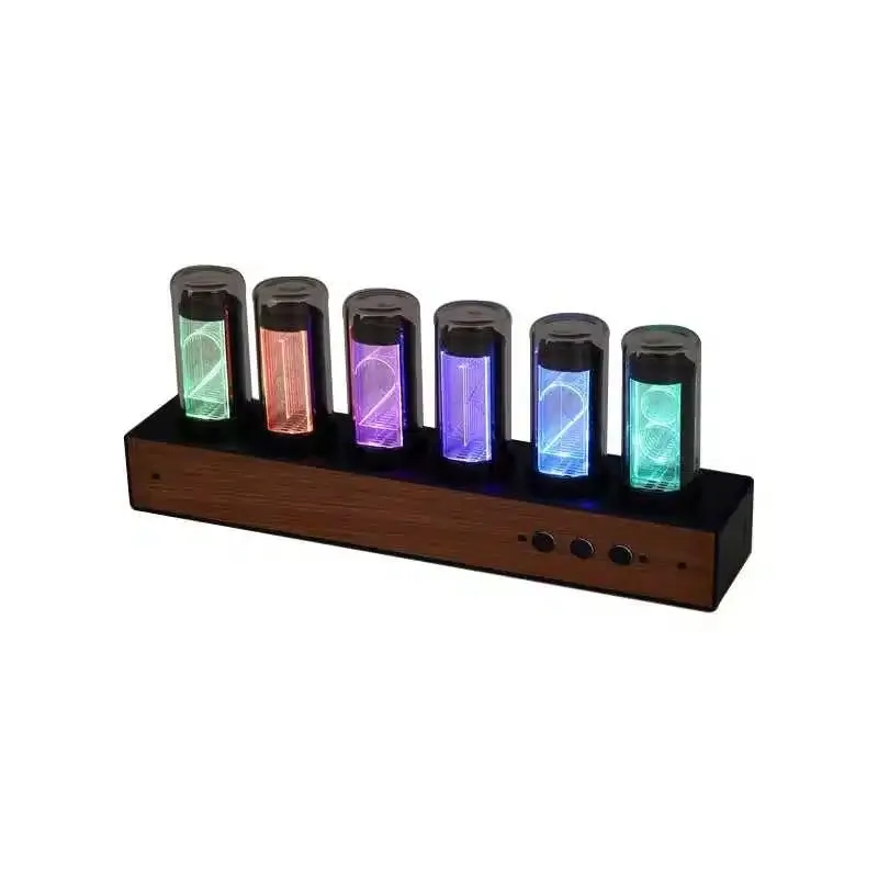 High quality Gixie Glow light analog Tube Clock Retro LED Color Discoloration Clock Creative Home digital clock