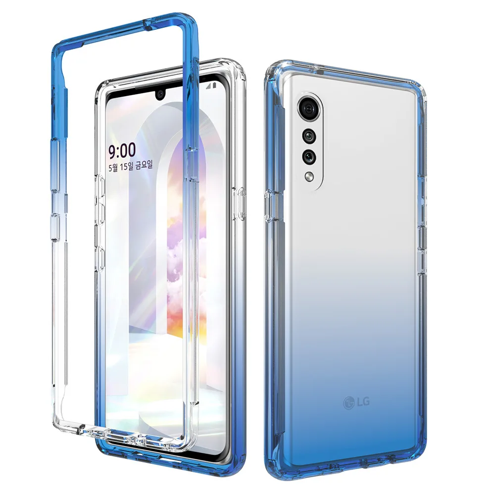 Custodia Trasparente Per Lg Velvet / Lg V60 Thinq Hybrid Antiurto Tpu/Pc Shell Dual Layer Clear Candy Color Cover Funda Capa