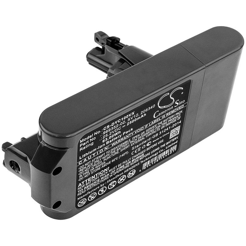 

CS Vacuum Battery for Dyson V10 Cyclone V10 V10 series V10 Absolute Animal Total Clean fits 206340 969352-02 SV12 2500mAh