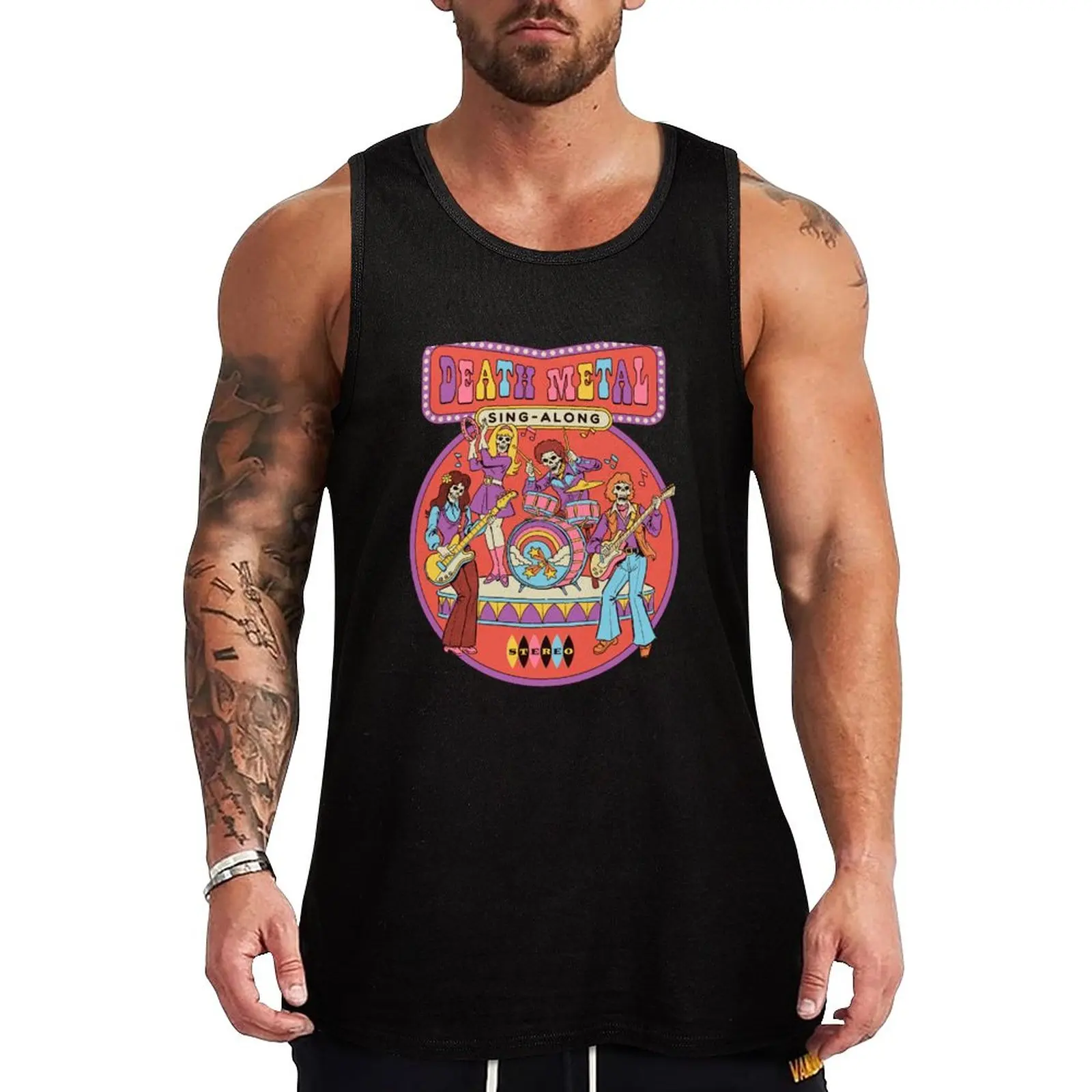 

New Death Metal Sing-Along Tank Top t-shirts for Men's gym T-shirt sports