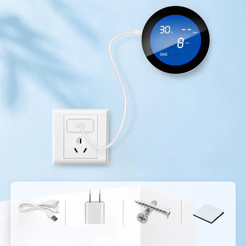 Smart WiFi Gas Detector Monitor Combustible Gas Leak Detection High Sensitivity Sensor Warning Propane Sensor for Garage RV