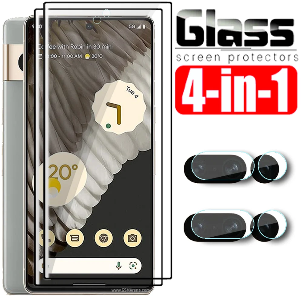 4in1 3D Curved Protection Glas For Google Pixel 7 6 Pro Camera Screen