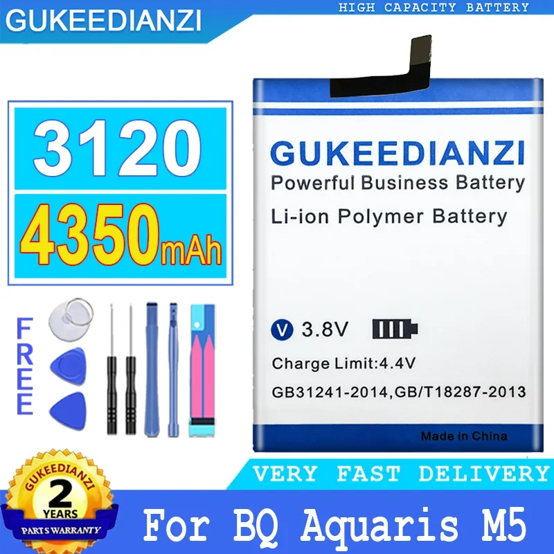 

GUKEEDIANZI Battery for BQ Aquaris M5, Big Power Battery, 4350mAh, for BQ 3120, for BQ3120