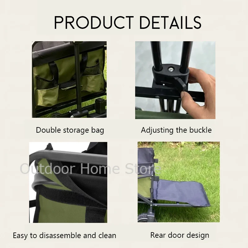 Foldable Cart Outdoor Large Capacity Camping Wagon Wheels Portable Folding Cart Picnic Trolley Hand cart Shopping basket carrier