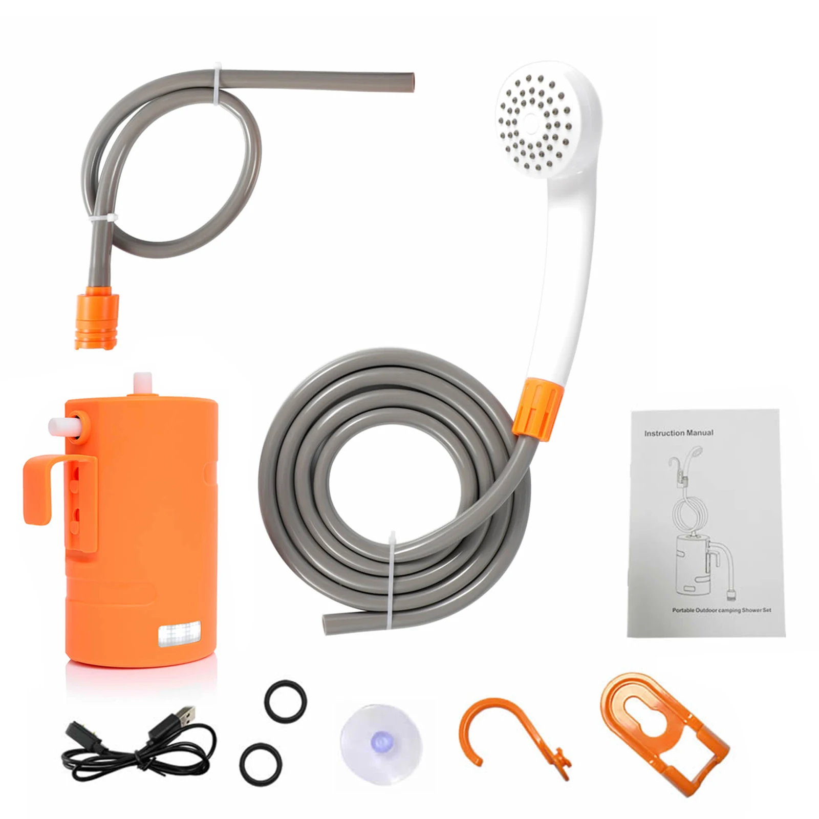 Camping Portable Electric Shower Head Outdoor Shower Pump With Light