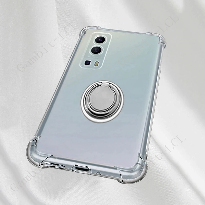 Back Ring Holder Bracket Phone Cover, TPU Soft Silicone Case