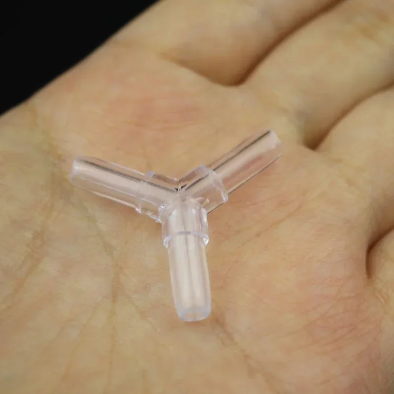 10Pcs Aquarium Airline Tubing Connectors Fish Tank Transparent Adapters for 3/16" Inner Diameter Air Line Hose I/L/T/Y Shaped