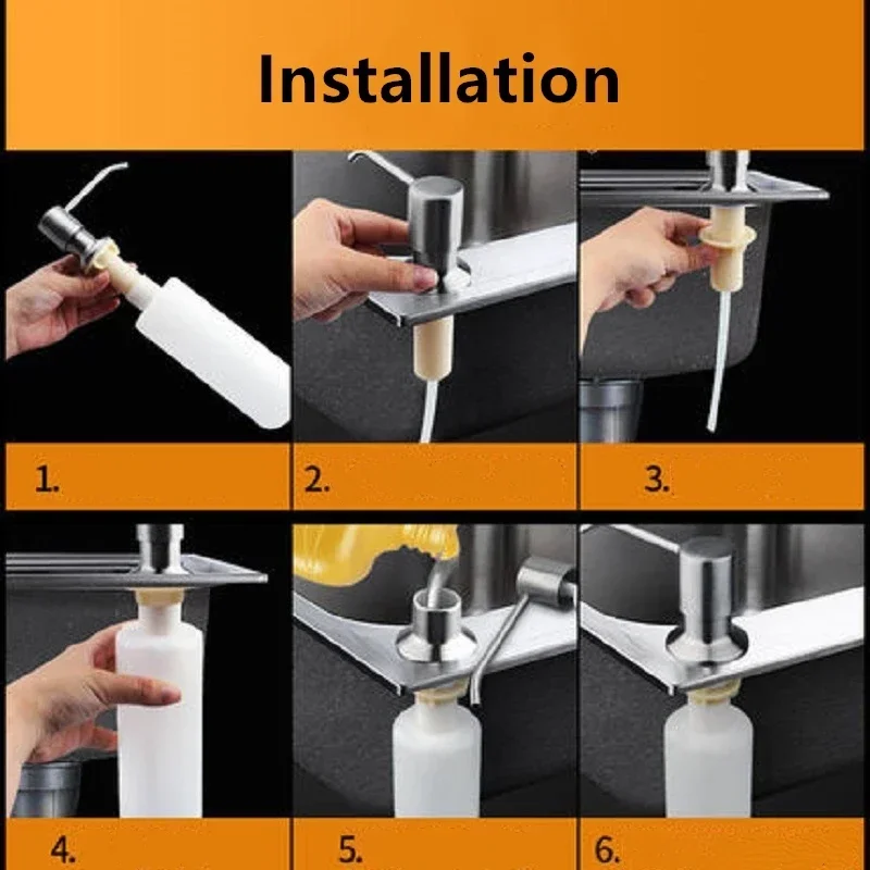 Description Picture 5 of item1PCs 300ml Bathroom Faucet Sink Soap Dispenser Liquid Soap Lotion Dispenser Pump Kitchen Storage Holder Bottle Replace Bottle