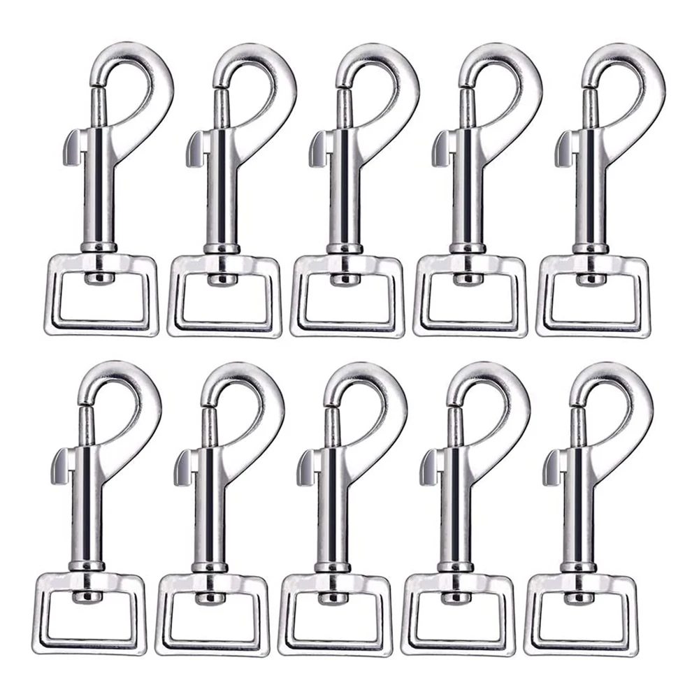 

10Pcs Swivel Snap Hooks, Metal Heavy Duty Square Eye Clasp Buckle Trigger Clip Multipurpose for Spring Pet Buckle, Key Chain