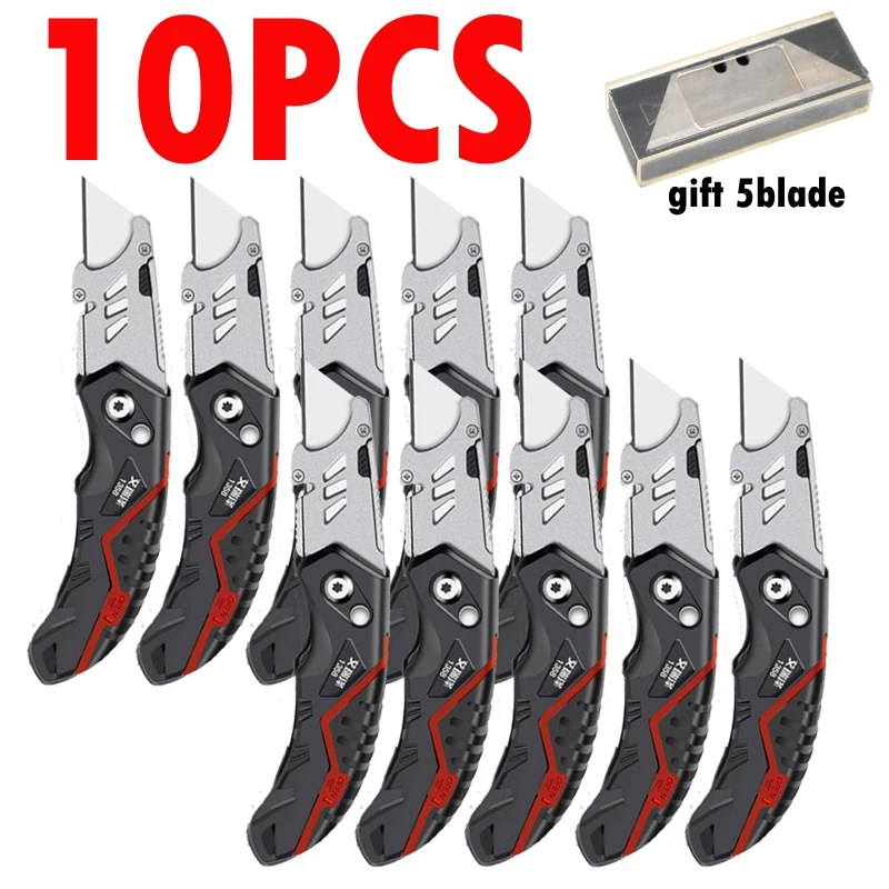 10pcs-reinforced-folding-utility-knife-multifunctional-pipeline-cable-spare-blade-stainless-steel-safe-cutting-office-supplies