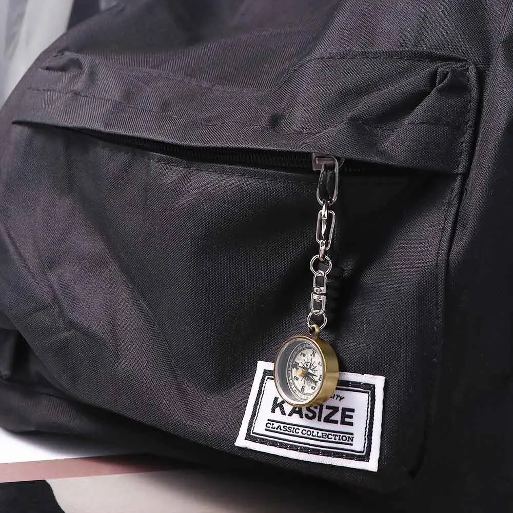 Travel Gift Navigation Tools Vintage Zinc Alloy Climbing Equipment Pocket Compass Camping Compass Key Ring Mini