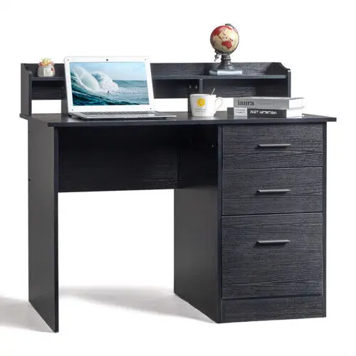 

Computer Desk with 3 Drawers Office Laptop Table Gaming Workstation Study Table