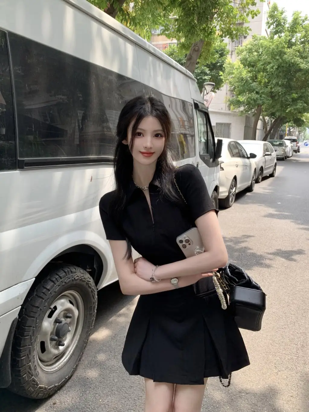 Summer New Casual Slim Solid Dresses for Women Sporty Turn-down Collor A-line Korean Chic Streetwear Simple Vestidos Mujer