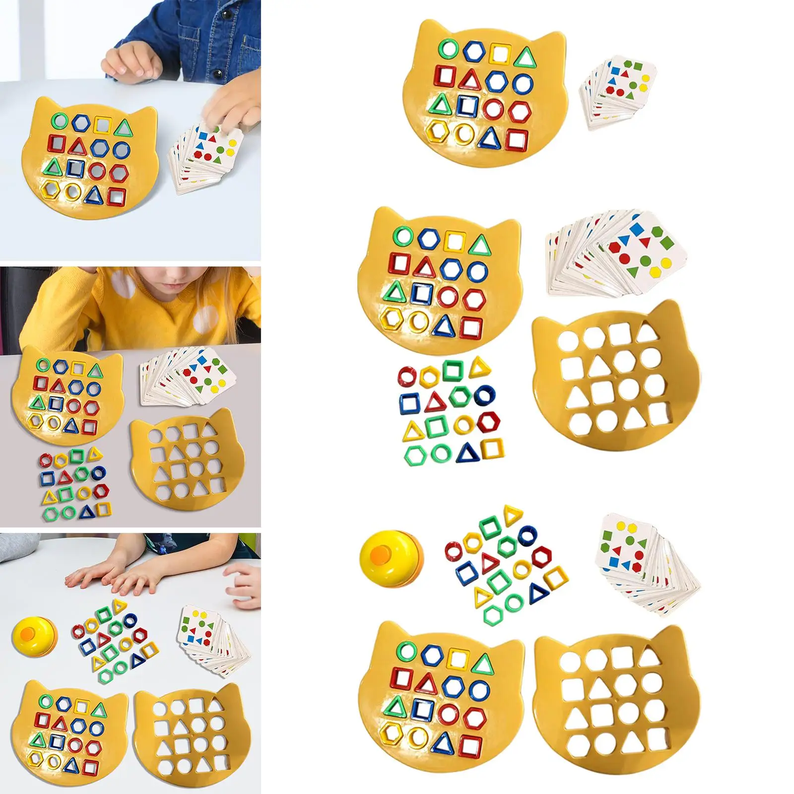 Shape Matching Board Montessori Present Colorful Cultivate Logical Thinking Skills for 3+ Years Old 3