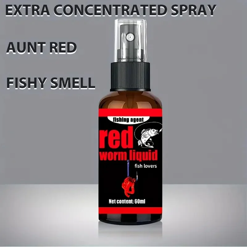 Spray appât puissant Red Worm - Attractant liquide longue durée - Pêche eau douce et mer