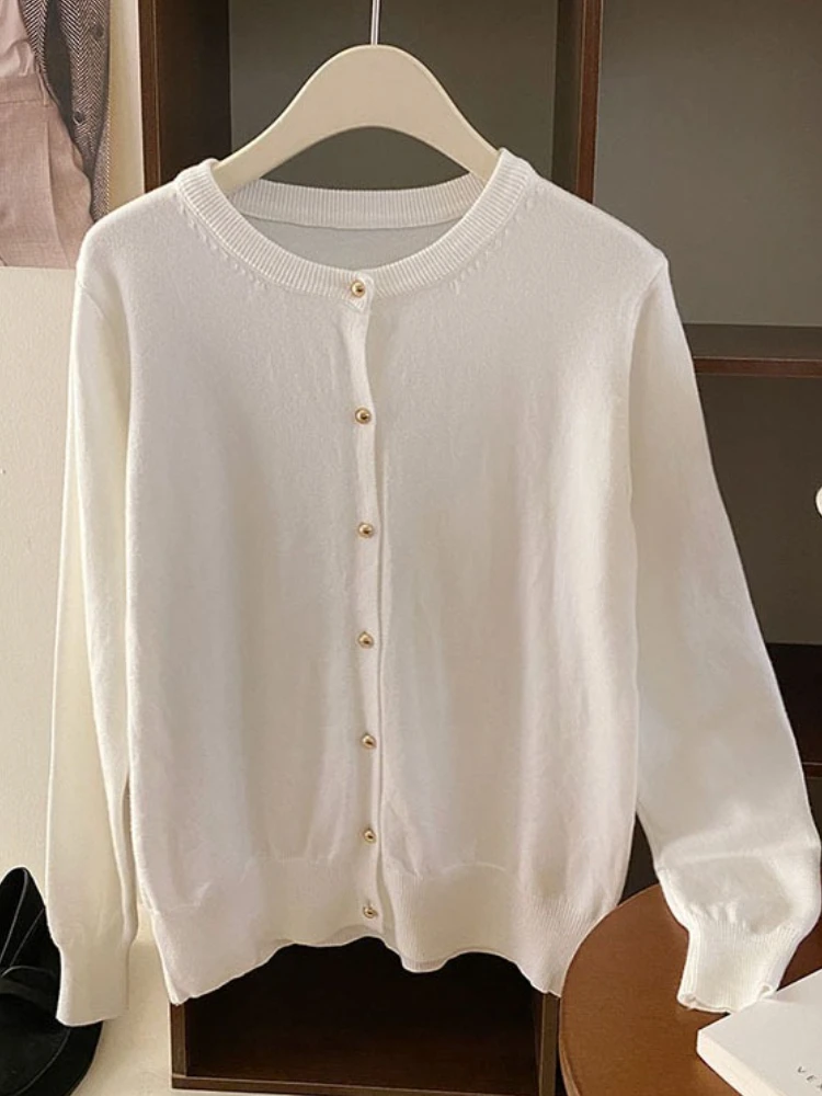 Zjaiss Women's Tops 2025 Autumn Winter New Cardigan Retro Single Breasted Female Casual Solid Long Sleeve Knitted Sweater - Image 4