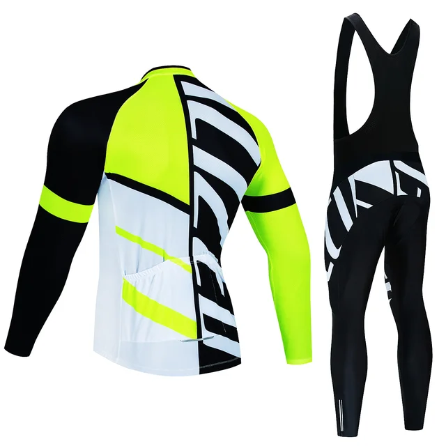 New Team Autumn Cycling Jersey Set Ropa Ciclismo Men Long Sleeve Bike Clothing MTB Maillot Road Bicycle Bibs Uniform 2