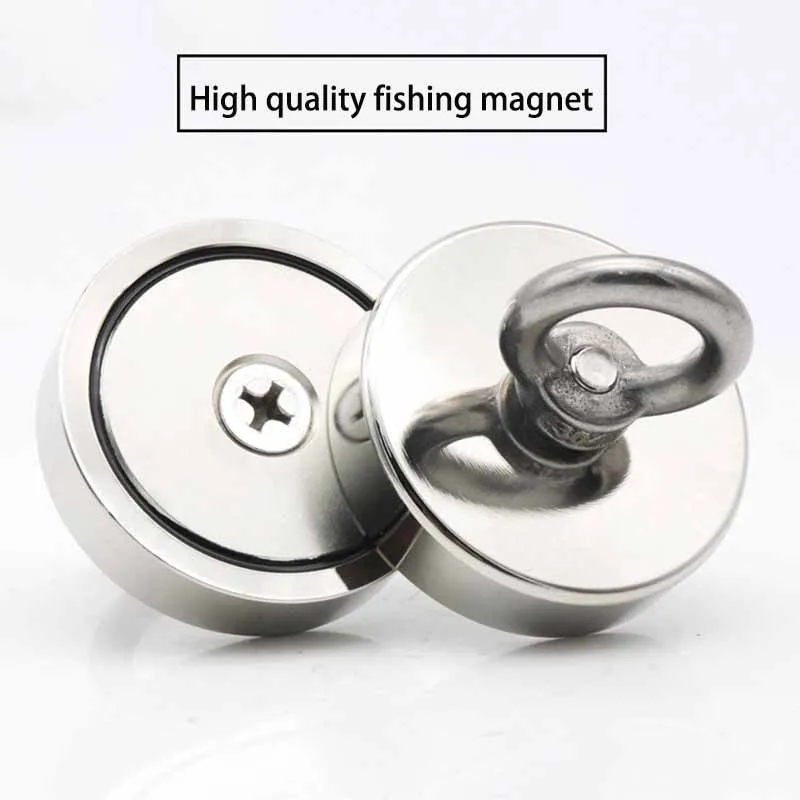 Search Magnet 200KG Pot Strong Neodymium Fishing Magnet Heavy Duty Rare Earth Magnets Countersunk Hole Eyebolt