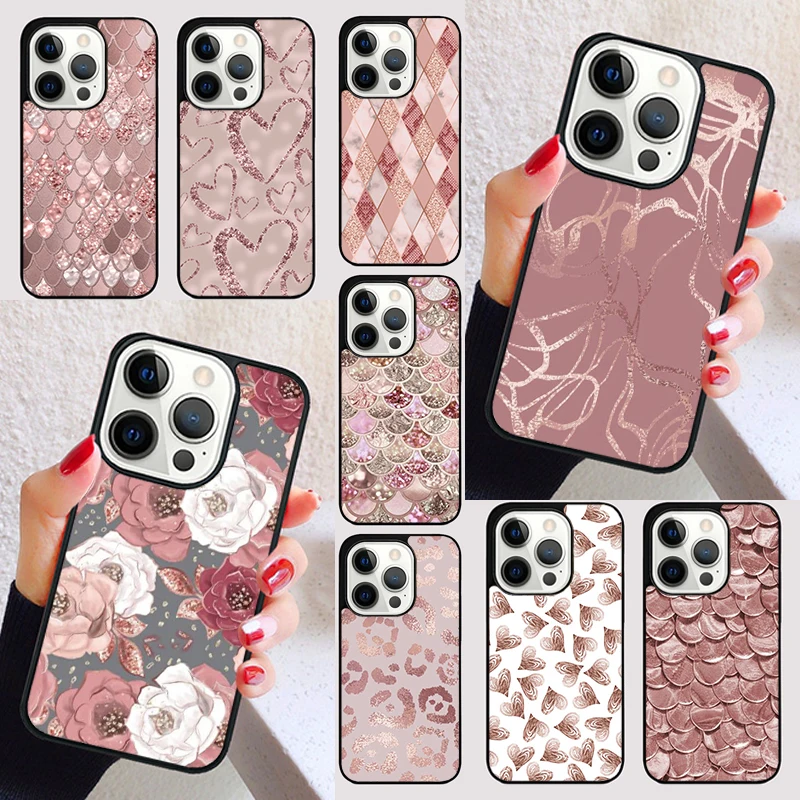 Cover Love Rose Gold Style Per Iphone 15 13 12 11 14 Pro Max Mini X Xr Xs Max Se 2020 7 8 6S Plus Custodia Per Telefono