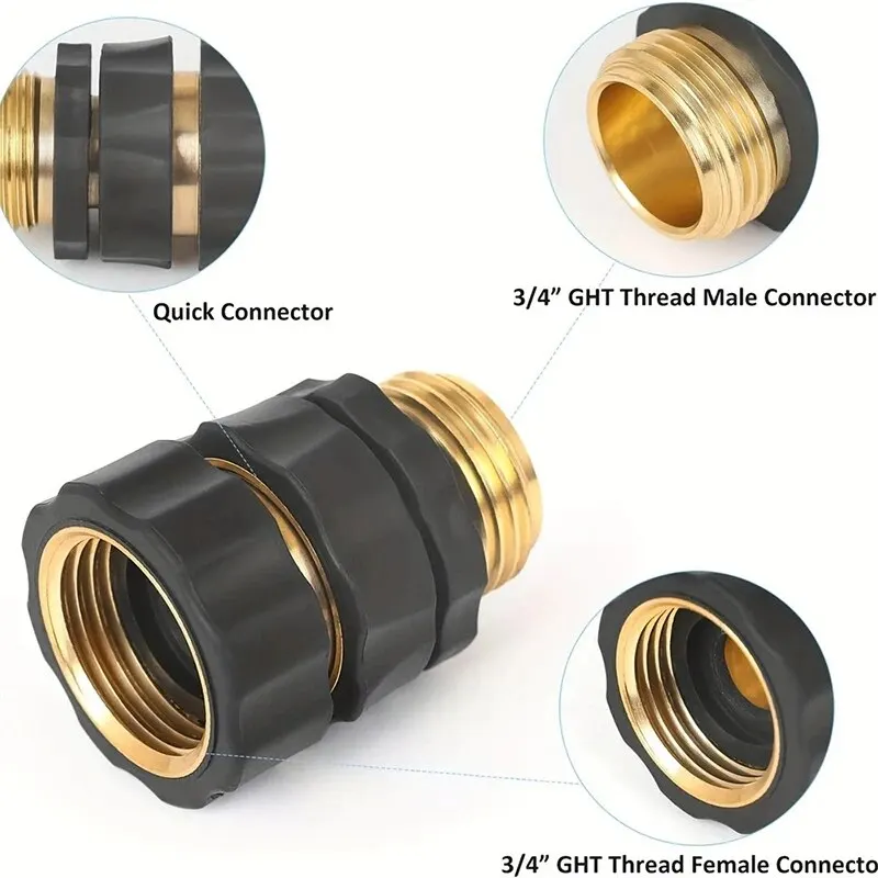 Garden Hose Connector 1set Garden Hose Quick Release Connect Coupler Metal Hose Fitting Quick Connector 3/4