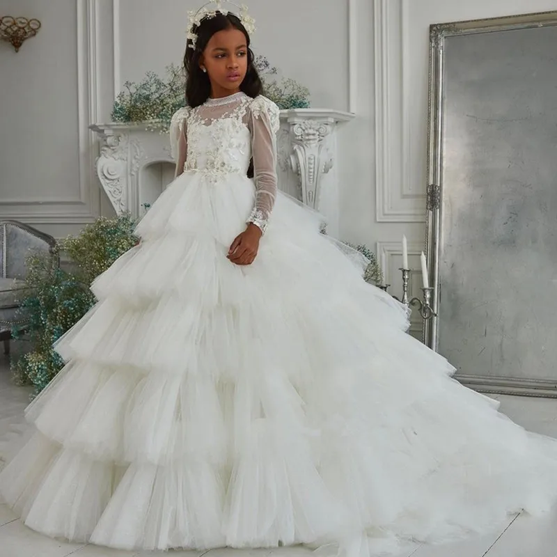 

Girls First Communion Dresses For Girls Flower Girl Dress For Weddings Prom Dresses For kids Children Baby Elegant Costume