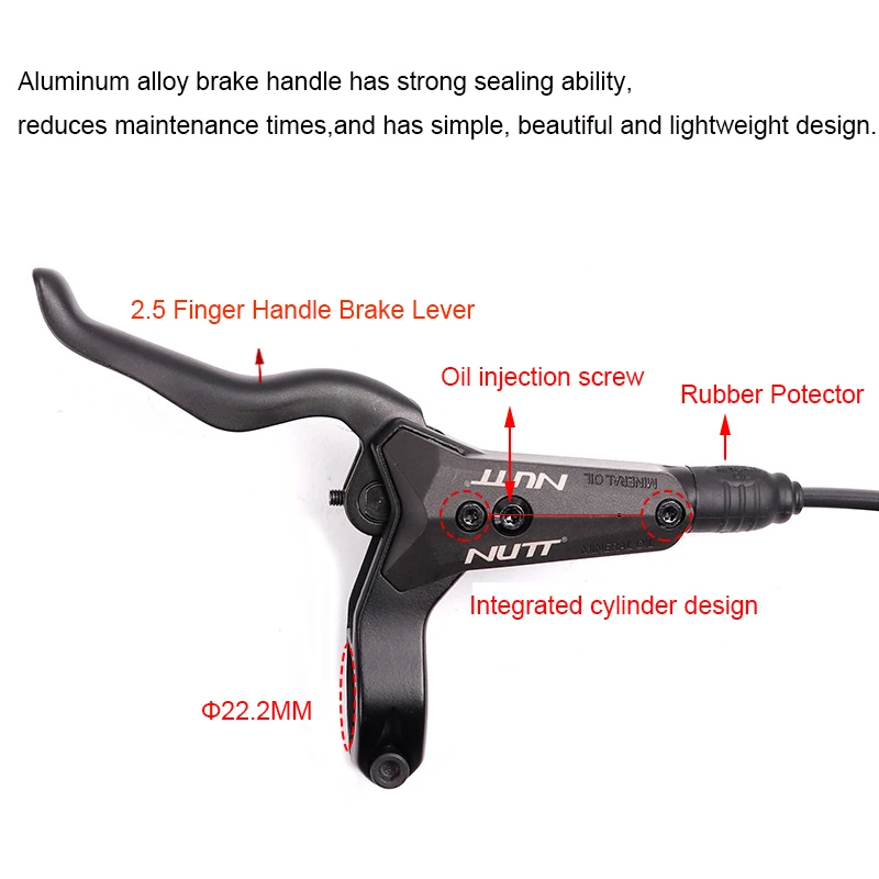 Ebike Hydraulic Brake Kit NUTT MTB Bike Hydraulic Disc Brake 800