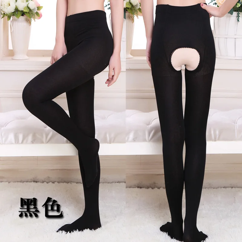 Autumn and Winter Fleece-Lined Thickened Open Light Leg Skin Brushed Ninth plus Size Leggings Stirrup Pantyhose