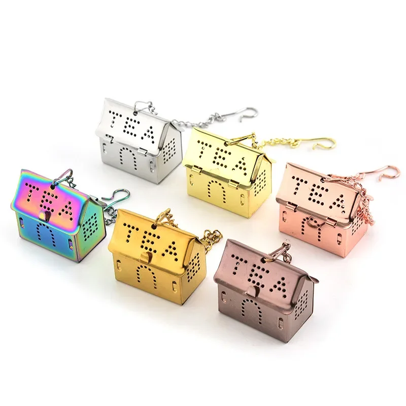 Stainless Steel House Shaped Tea Infuser Ball Spice Flower Filter Tea Leaf Herbal Strainer Kitchen Teapot Tool Households Gadget tea infuser tea strainer tea filter