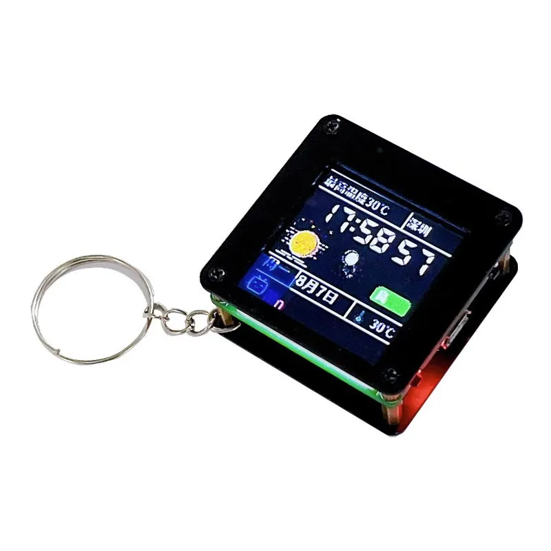 Mini Desktop Ornamentos com Bluetooth 144 Display Lcd Wi-fi e bt Carry-on Pingente Driver Spi Interface Esp32 c3 Lvgl St7735 - Imagem 4