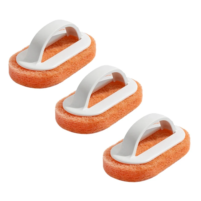 

3X Kitchen Cleaning Bathroom Toilet Glass Wall Cleaning Bath Brush Plastic Handle Sponge Bath Bottom Bath Brush 2