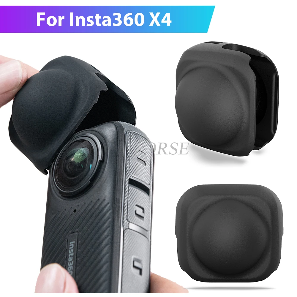 Silicone Lens Protective Cover For Insta360 X4 Panoramic Lens Cap Anti-fall Dustproof Case Sports Camera Accessories