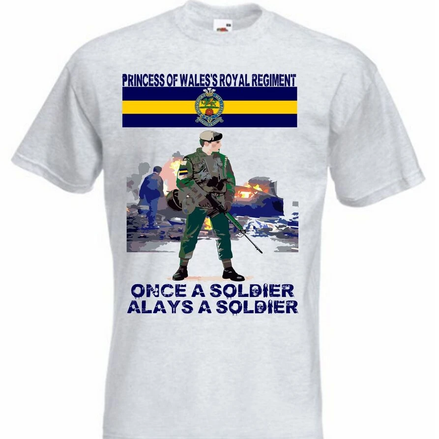 

Princess of Wales's Royal Regiment T-Shirt Short Sleeve Casual 100% Cotton O-Neck Summer Mens T-shirt Size S-3XL