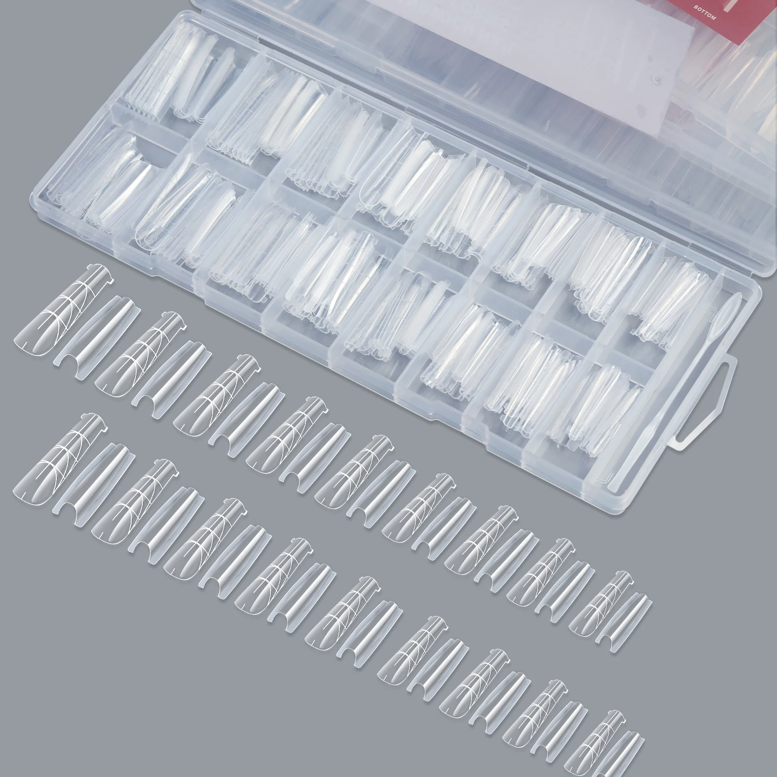 Professional Dual Nail Extension Forms 256 Pcs Kit Top Bottom Mold_voghion.com