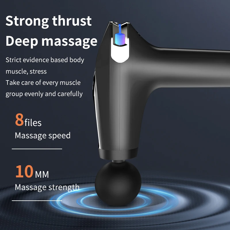 Draagbaar massagepistool met percussie, professionele diepe spiermassage voor lichaam, nek en rug, ontspanning, fitness en afslanken._voghion.com
