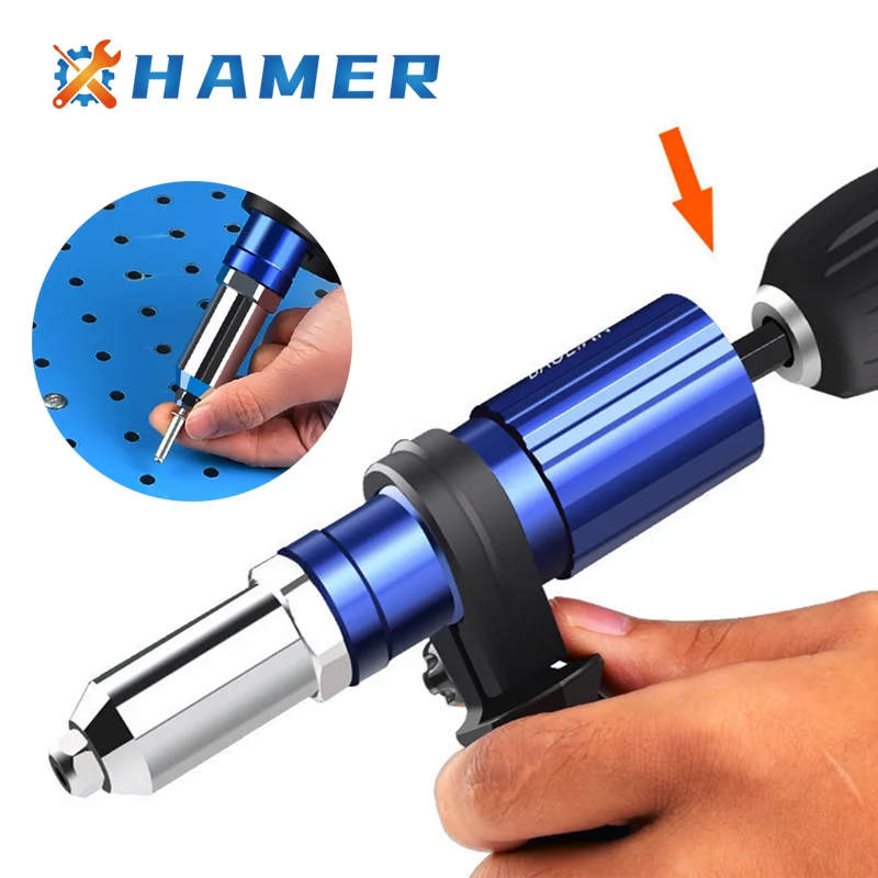 Electric Rivet Gun Rivet Nut Gun Drill Adapter Cordless Conversion