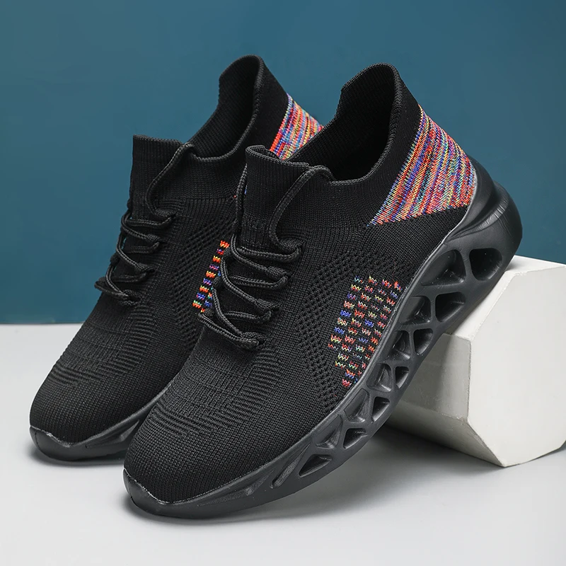 New Womens Shoes Lightweight Men Breathable Mesh Sneakers Outdoor Platform Unisex Soft Comfortable Flats Non-slip Sneakers Women