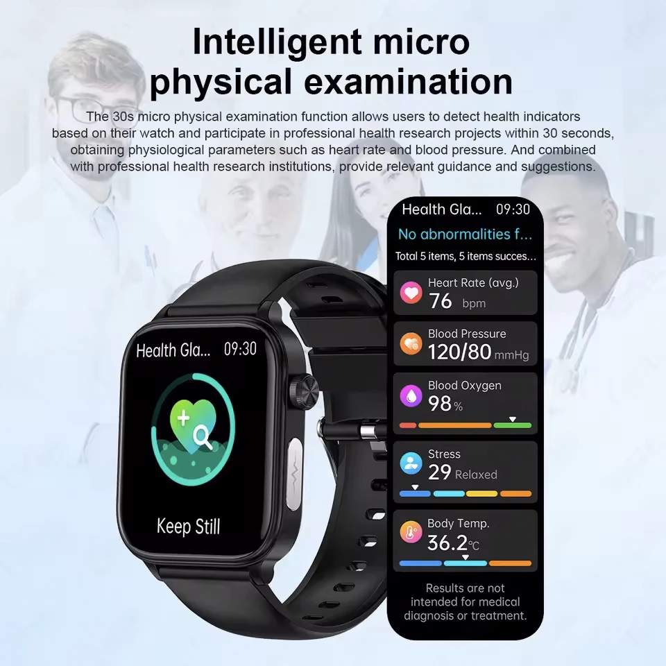 2025 New For Xiaomi Blood lipids Uric Acid testing Smart Watch Men ECG+PPG Blood Pressure SP02 Bluetooth Call Health smartwatch 2