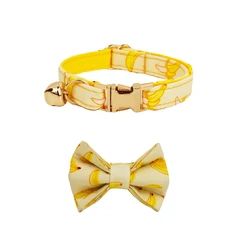Personalized Adjustable Safety Cat Collar with Bowknot - Soft and Comfortable - L  Neck 20 - 32cm (Bow tie collar(07))
